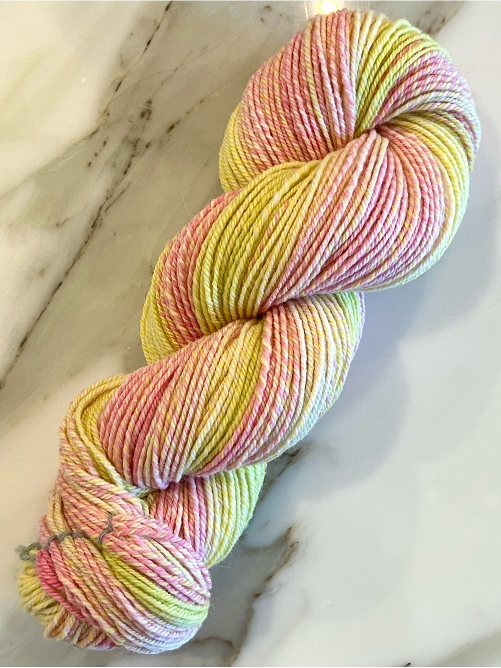 Handspun Brecknock Hill Cheviot Wool Worsted Weight Yarn in Sakura Mochi